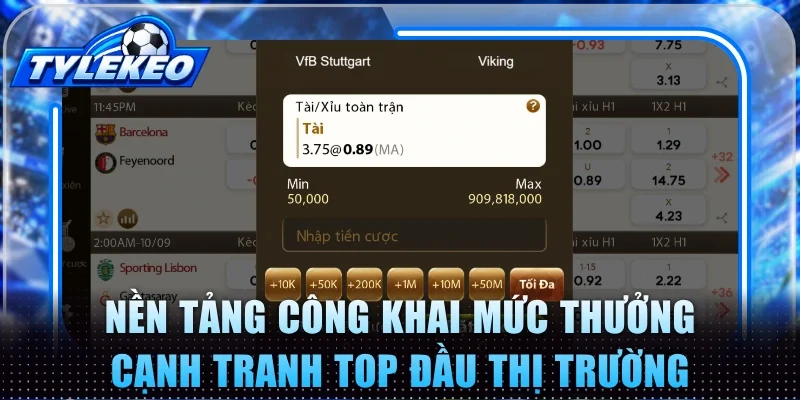 Nền tảng công khai mức thưởng cạnh tranh top đầu thị trường