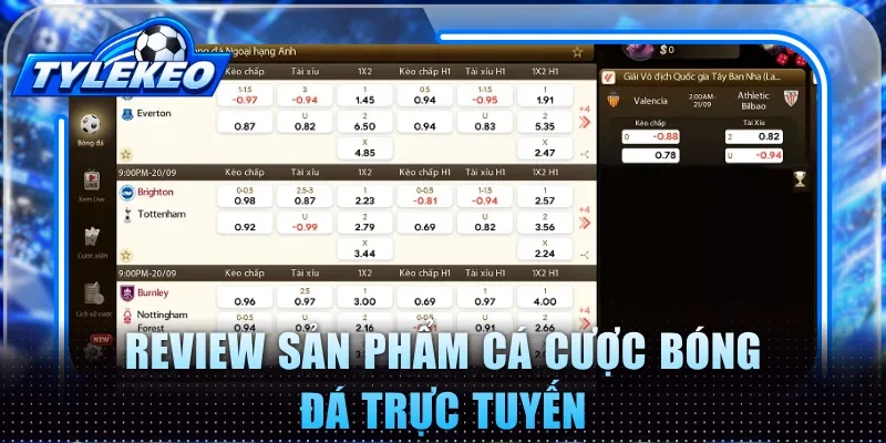 Review sản phẩm cá cược bóng đá trực tuyến